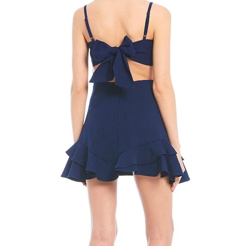 055 Rare Editions Elegant Navy Blue Dress 14Y๐ - Picture 2 of 5